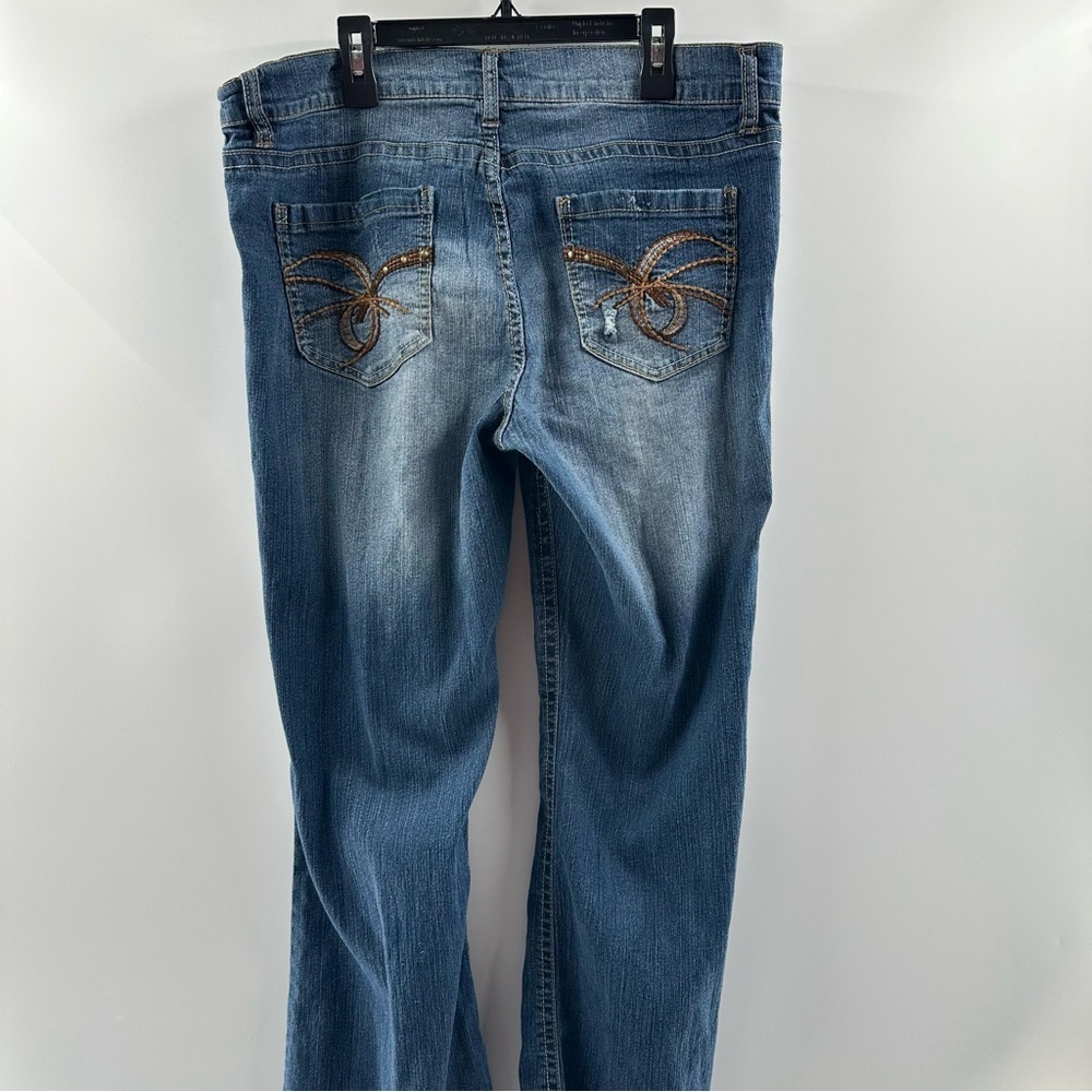 TJC Truce Jean Company Y2K Straight Jeans – Mid Rise, Medium/Dark Wash, Size 12 - Picture 7 of 9